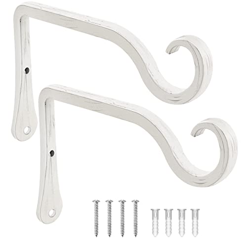 A Pair of Hanging Plant Brackets White