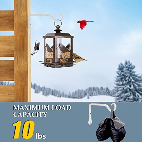 BOLITE 18032 Hanging Plant Brackets, 6 Inch Plant Hooks, Decorative Wall Plant Hanger for Hanging Bird Feeders, Planters, Lanterns, Wind Chimes, Indoor & Outdoor Home Decors, 2 Pack, Retro White