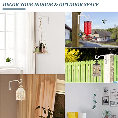 BOLITE 18032 Hanging Plant Brackets, 6 Inch Plant Hooks, Decorative Wall Plant Hanger for Hanging Bird Feeders, Planters, Lanterns, Wind Chimes, Indoor & Outdoor Home Decors, 2 Pack, Retro White